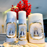 Kit 3 tamanhos - Vela Santuário Nossa Senhora Aparecida Branca