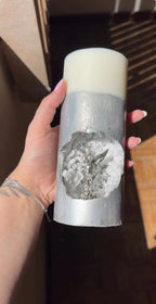 Vela Artesanal São Miguel Arcanjo - Prata Celestial e Cristais Brancos