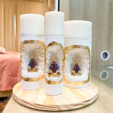 Kit 3 tamanhos - Vela Santuário Nossa Senhora Aparecida Marrom