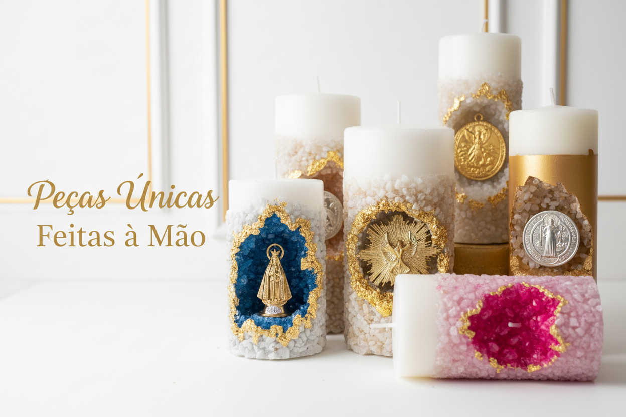 Banner Santa Luz - Peças Únicas Feitas à Mão